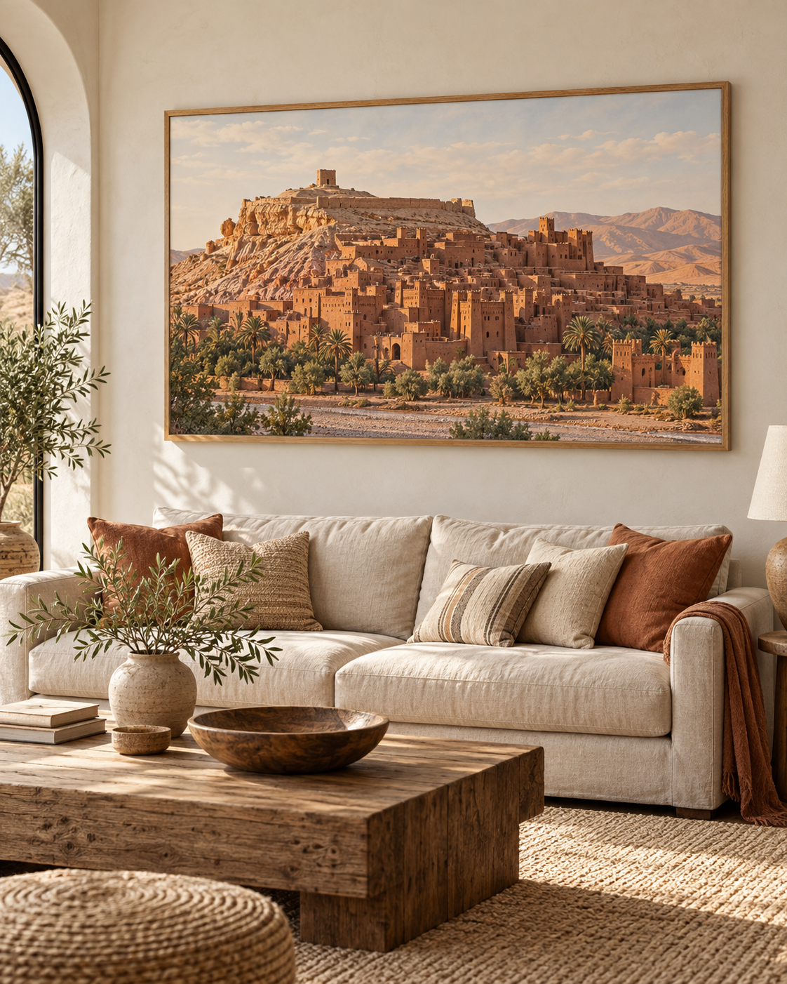 Tableau Aït Benhaddou accroché dans un intérieur
