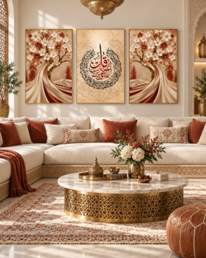 Tableau Arbre de vie rubis accroché dans un intérieur