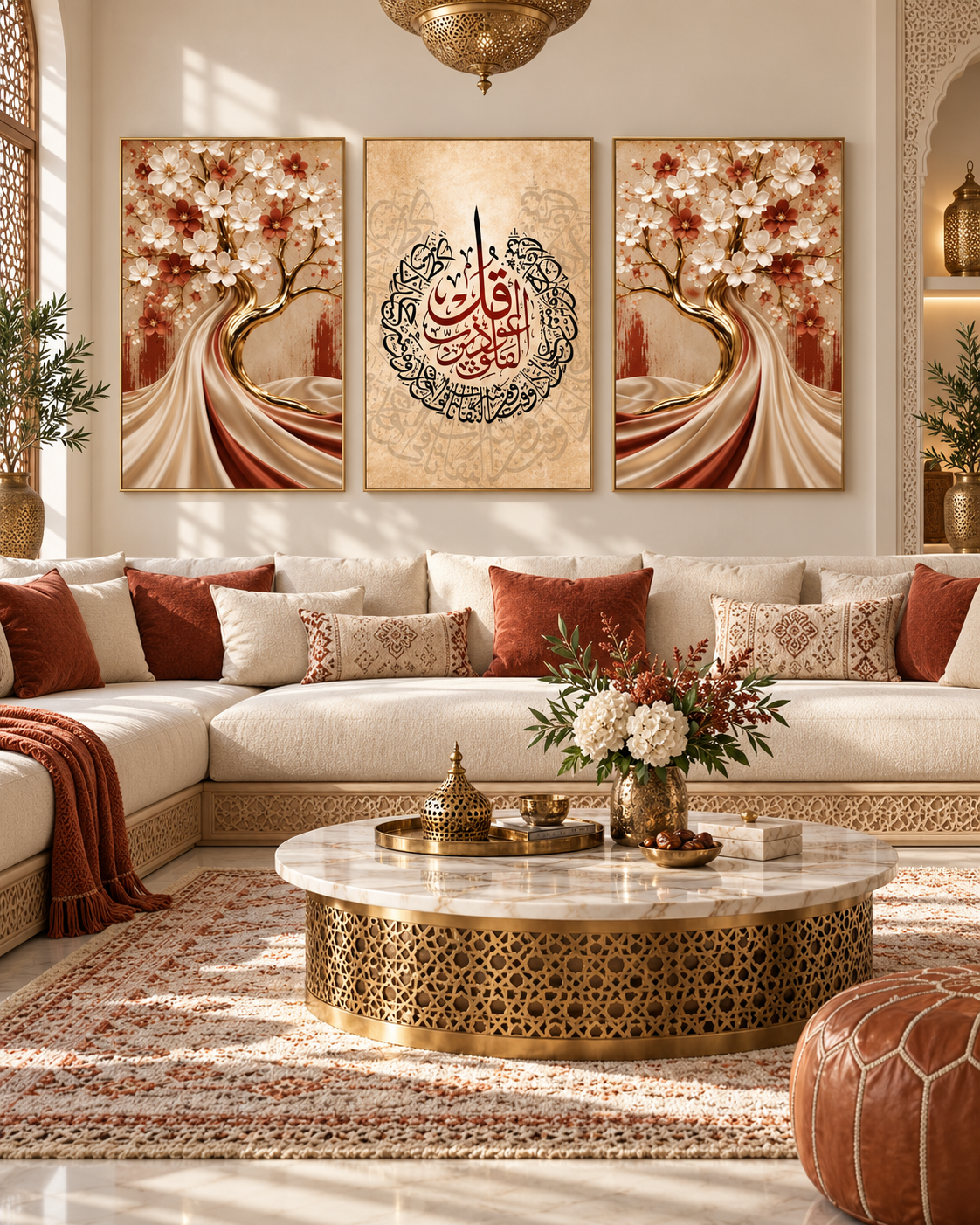 Tableau Arbre de vie rubis accroché dans un intérieur