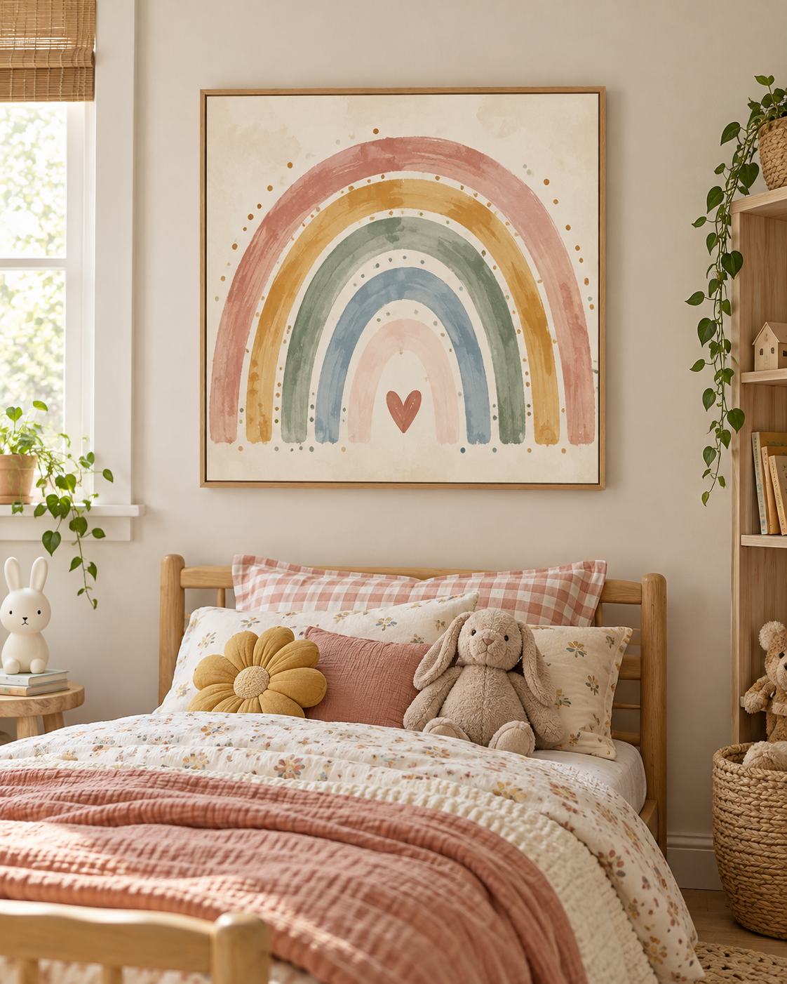Tableau Arc-en-ciel accroché dans un intérieur