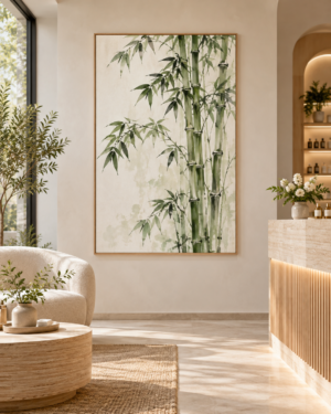 Tableau Bambou accroché dans un intérieur