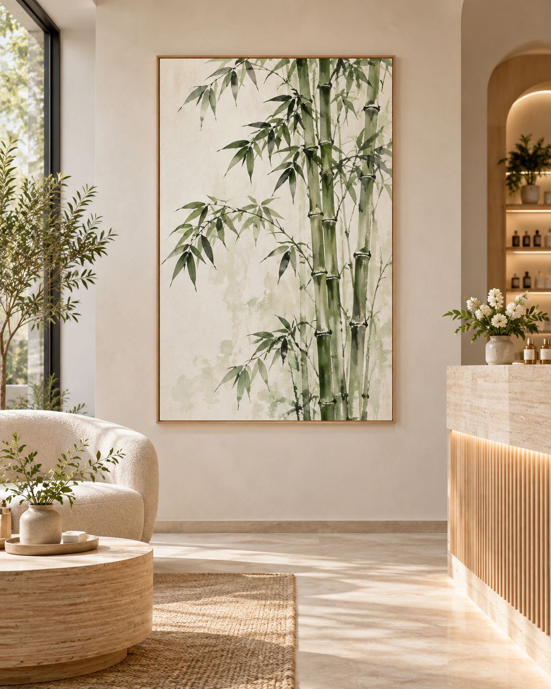 Tableau Bambou accroché dans un intérieur