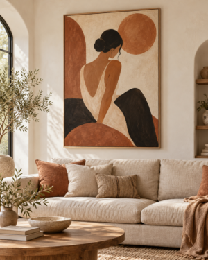 Tableau Boho accroché dans un intérieur