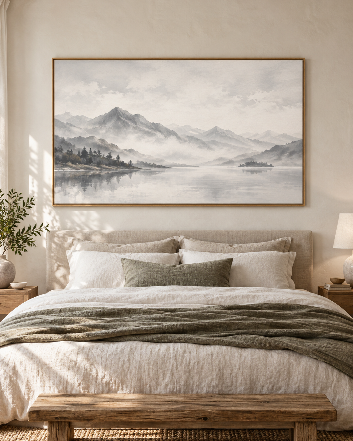 Tableau Brume accroché dans un intérieur