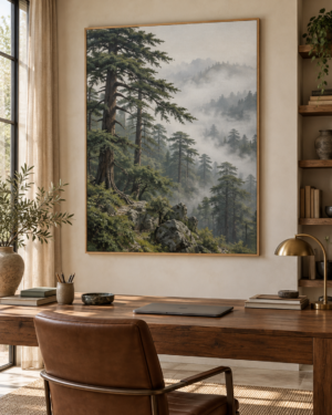 Tableau Cèdres accroché dans un intérieur