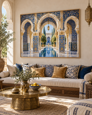 Tableau Ciel d'Andalousie accroché dans un intérieur