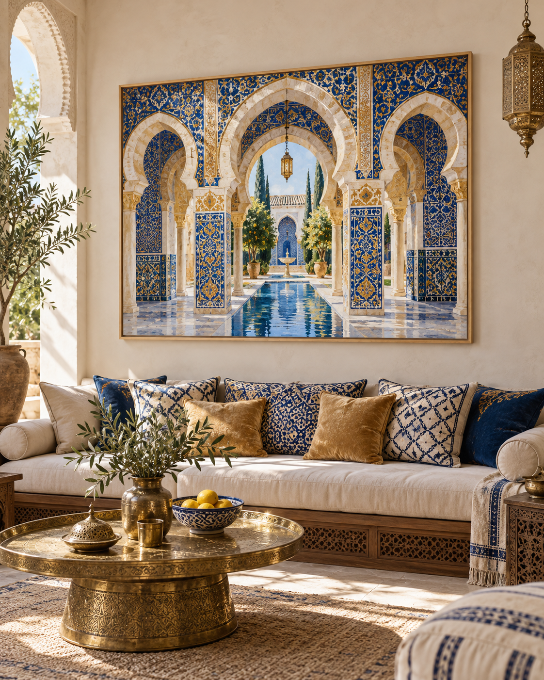 Tableau Ciel d'Andalousie accroché dans un intérieur