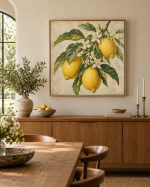 Tableau Citronnier accroché dans un intérieur