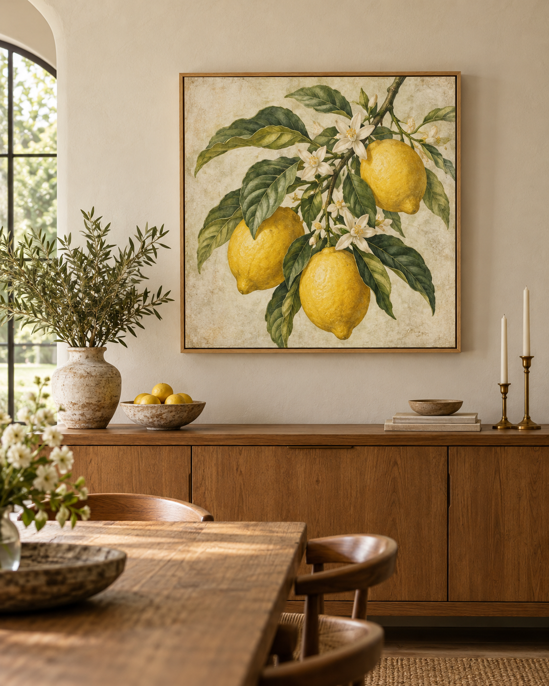 Tableau Citronnier accroché dans un intérieur
