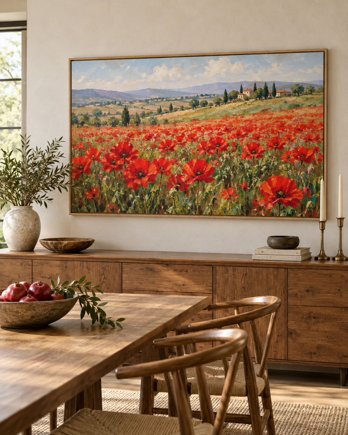 Tableau Coquelicots accroché dans un intérieur
