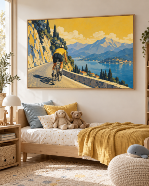 Tableau Cyclisme accroché dans un intérieur