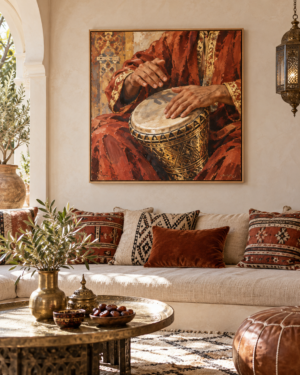 Tableau Darbouka accroché dans un intérieur