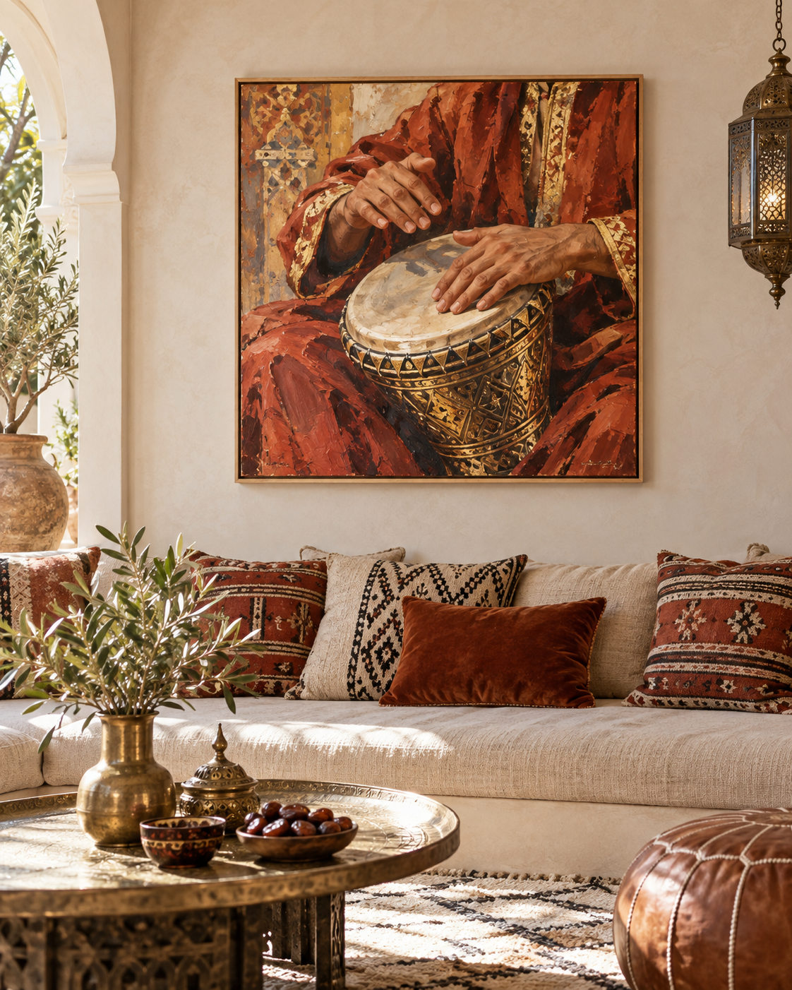 Tableau Darbouka accroché dans un intérieur