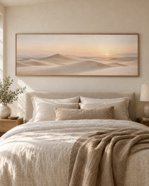 Tableau Désert blanc accroché dans un intérieur
