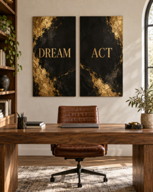 Tableau Dream & Act accroché dans un intérieur