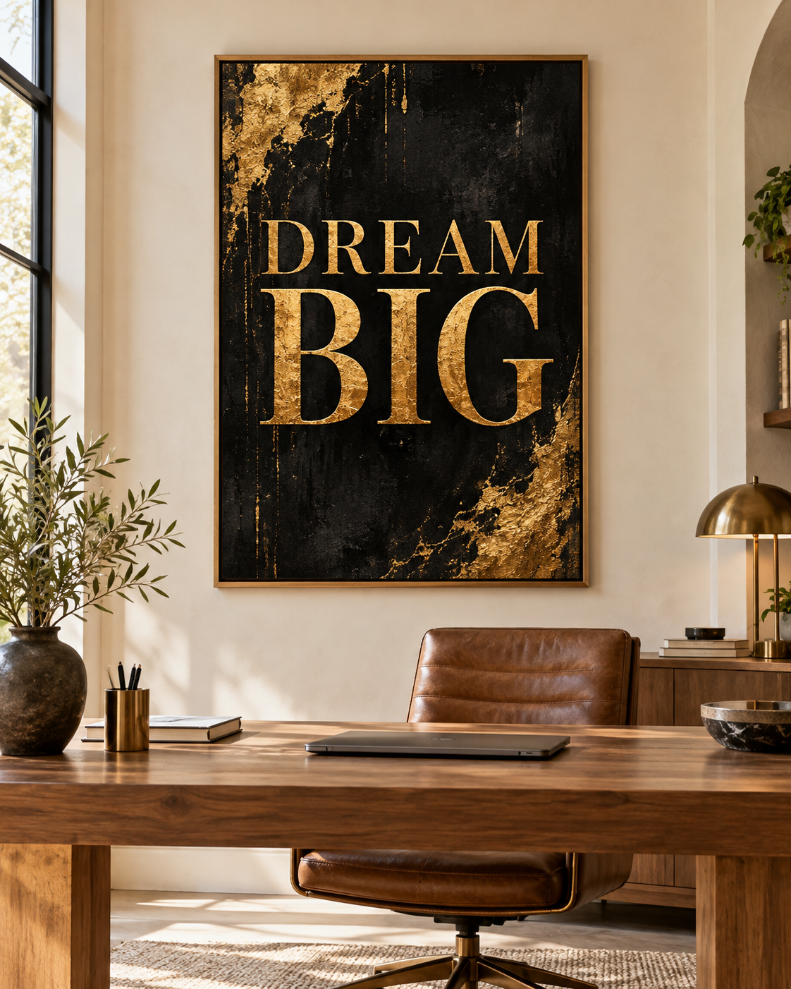 Tableau Dream big accroché dans un intérieur