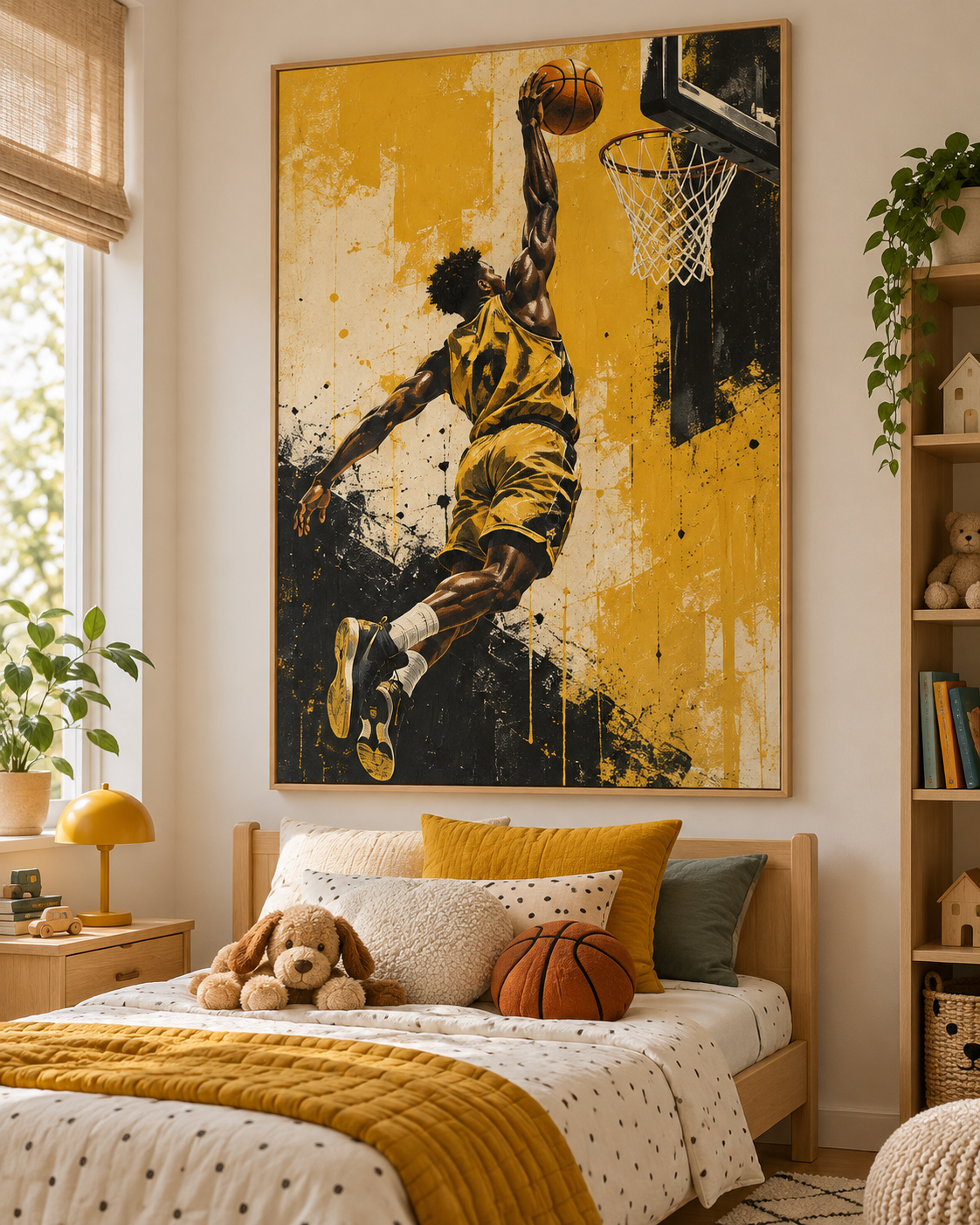 Tableau Dunk accroché dans un intérieur