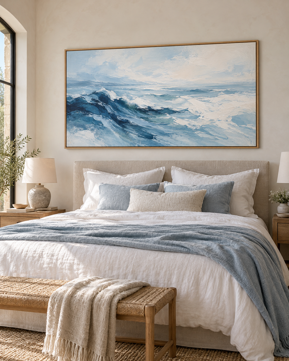 Tableau Écume accroché dans un intérieur