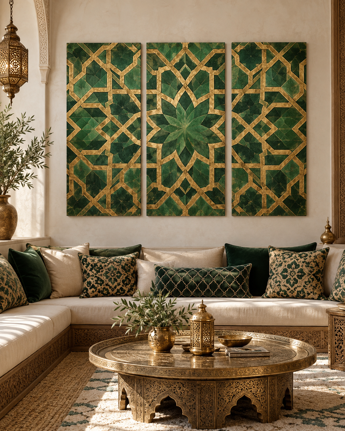 Tableau Entrelacs accroché dans un intérieur