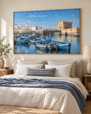 Tableau Essaouira accroché dans un intérieur