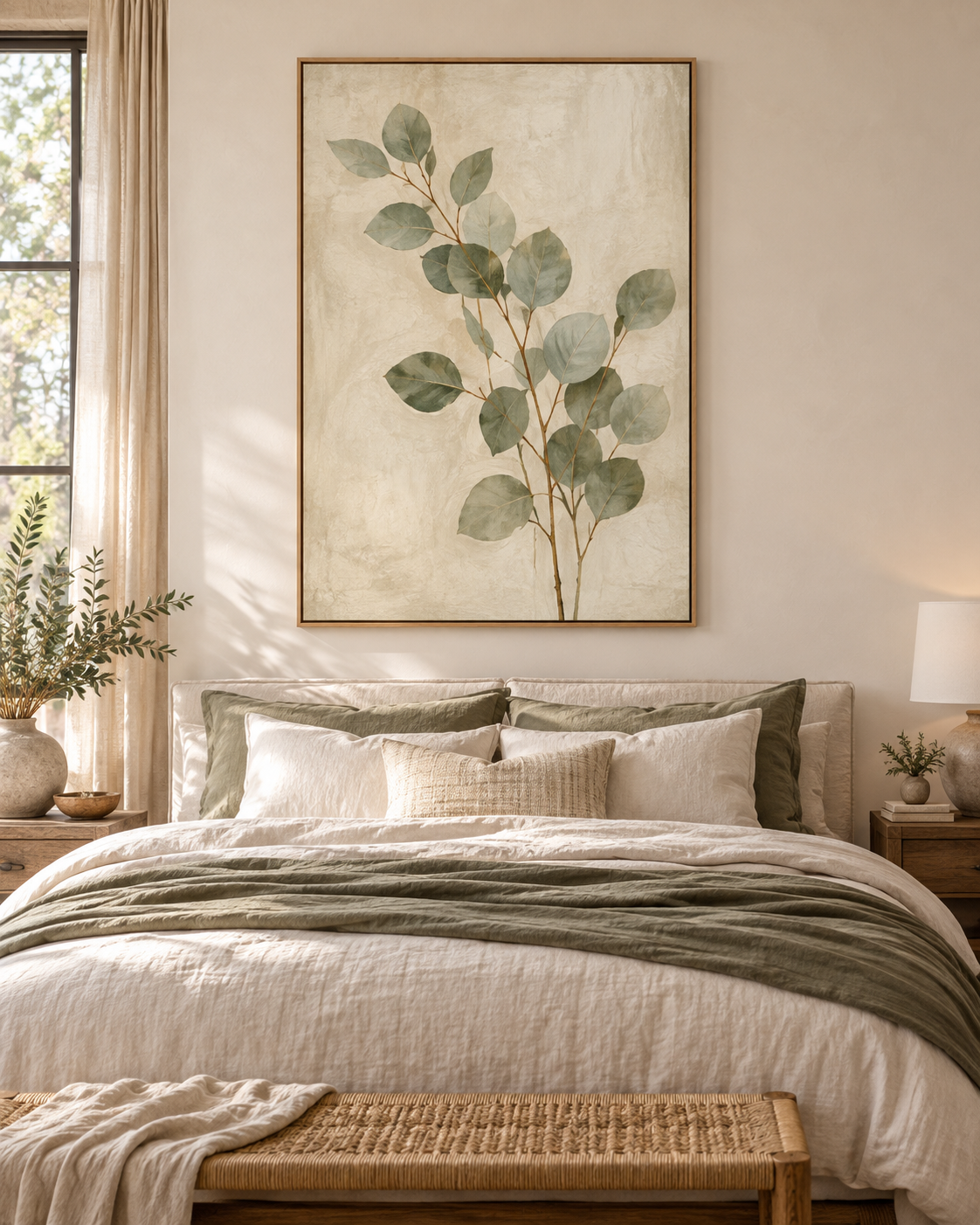 Tableau Eucalyptus accroché dans un intérieur