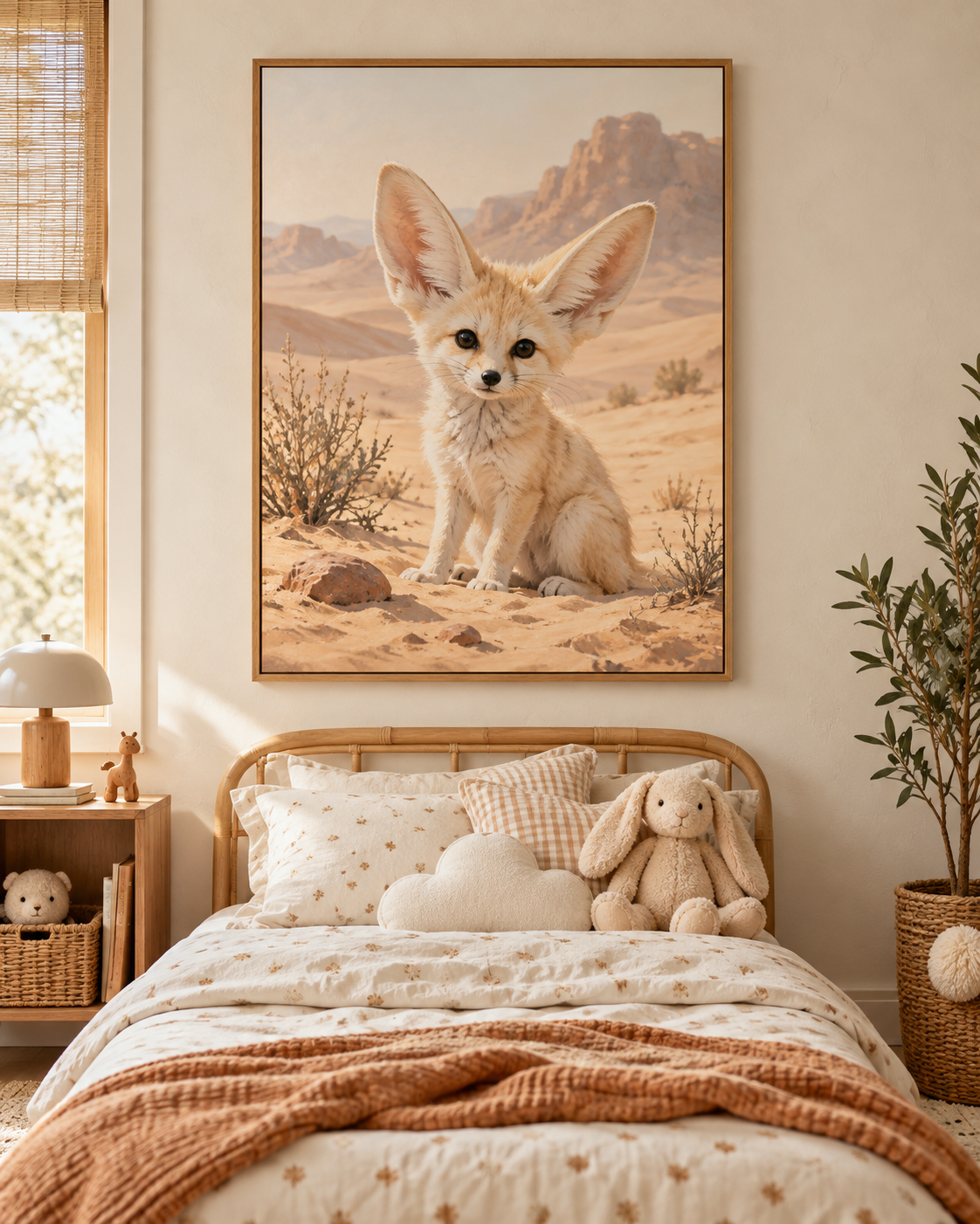 Tableau Fennec accroché dans un intérieur