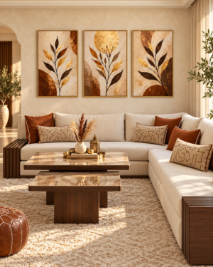 Tableau Feuillage d'automne accroché dans un intérieur