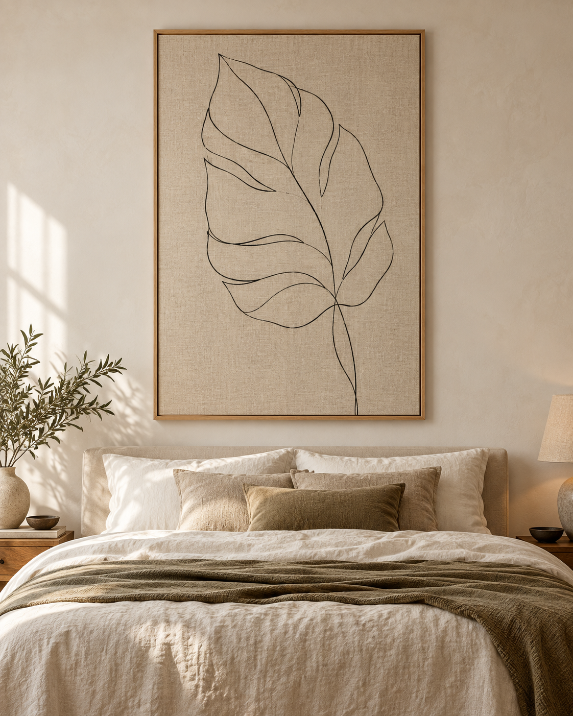 Tableau Feuille accroché dans un intérieur