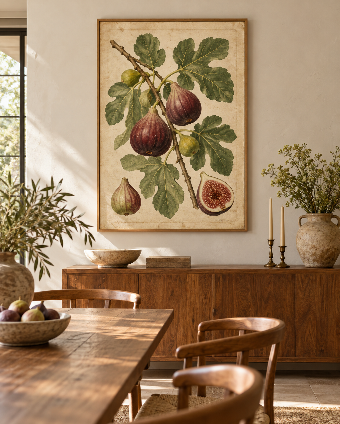 Tableau Figues accroché dans un intérieur