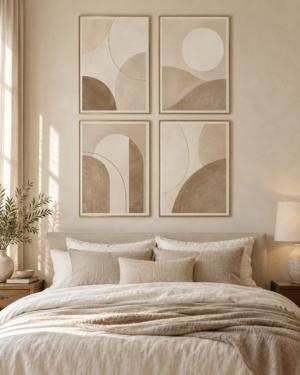 Tableau Formes neutres accroché dans un intérieur