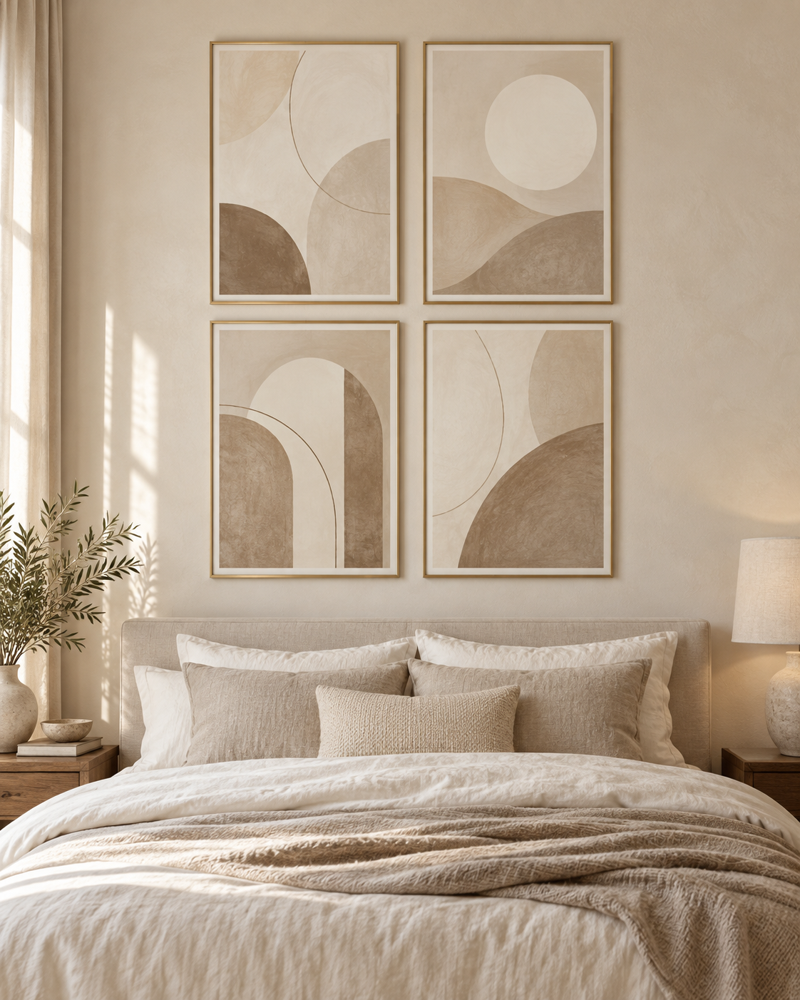 Tableau Formes neutres accroché dans un intérieur