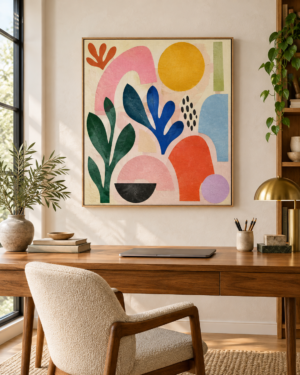 Tableau Fragments accroché dans un intérieur