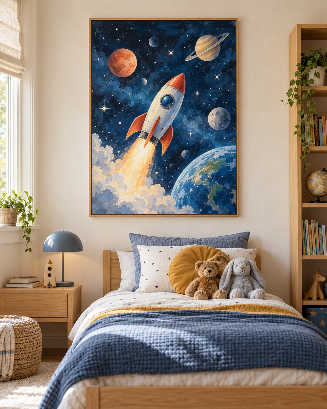 Tableau Fusée accroché dans un intérieur