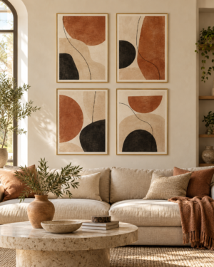 Tableau Galerie terracotta accroché dans un intérieur