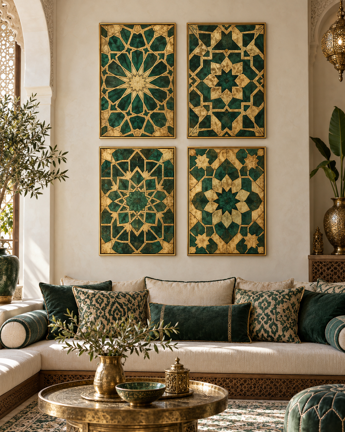 Tableau Géométrie sacrée accroché dans un intérieur