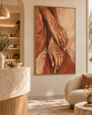 Tableau Henné accroché dans un intérieur
