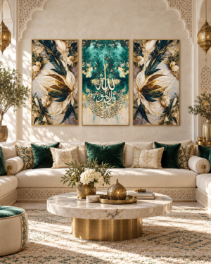 Tableau Jardin d'émeraude accroché dans un intérieur