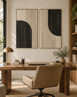 Tableau Lignes accroché dans un intérieur