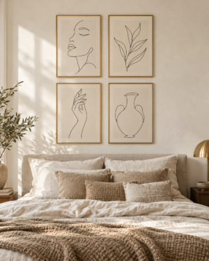 Tableau Lignes zen accroché dans un intérieur
