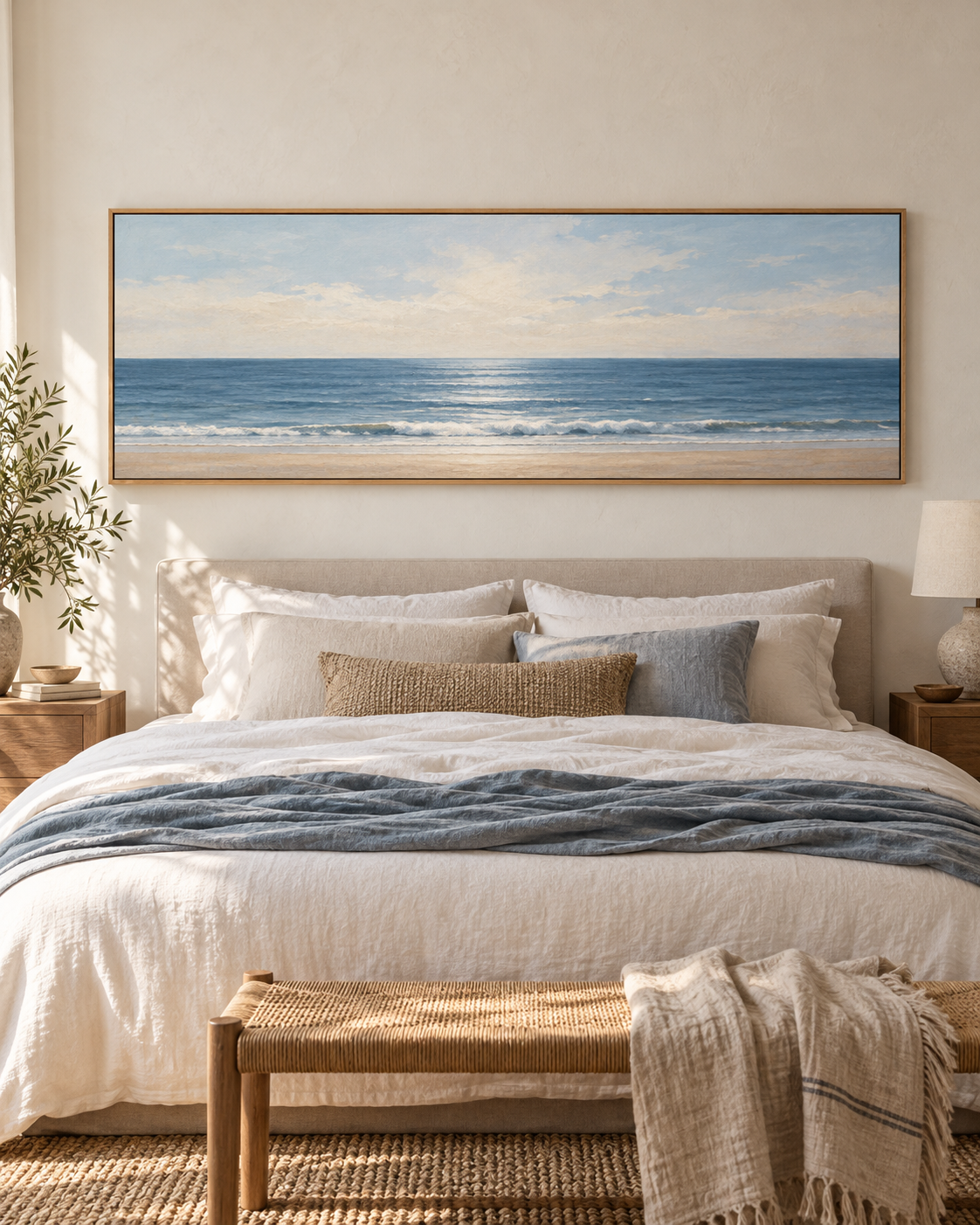 Tableau Mer calme accroché dans un intérieur