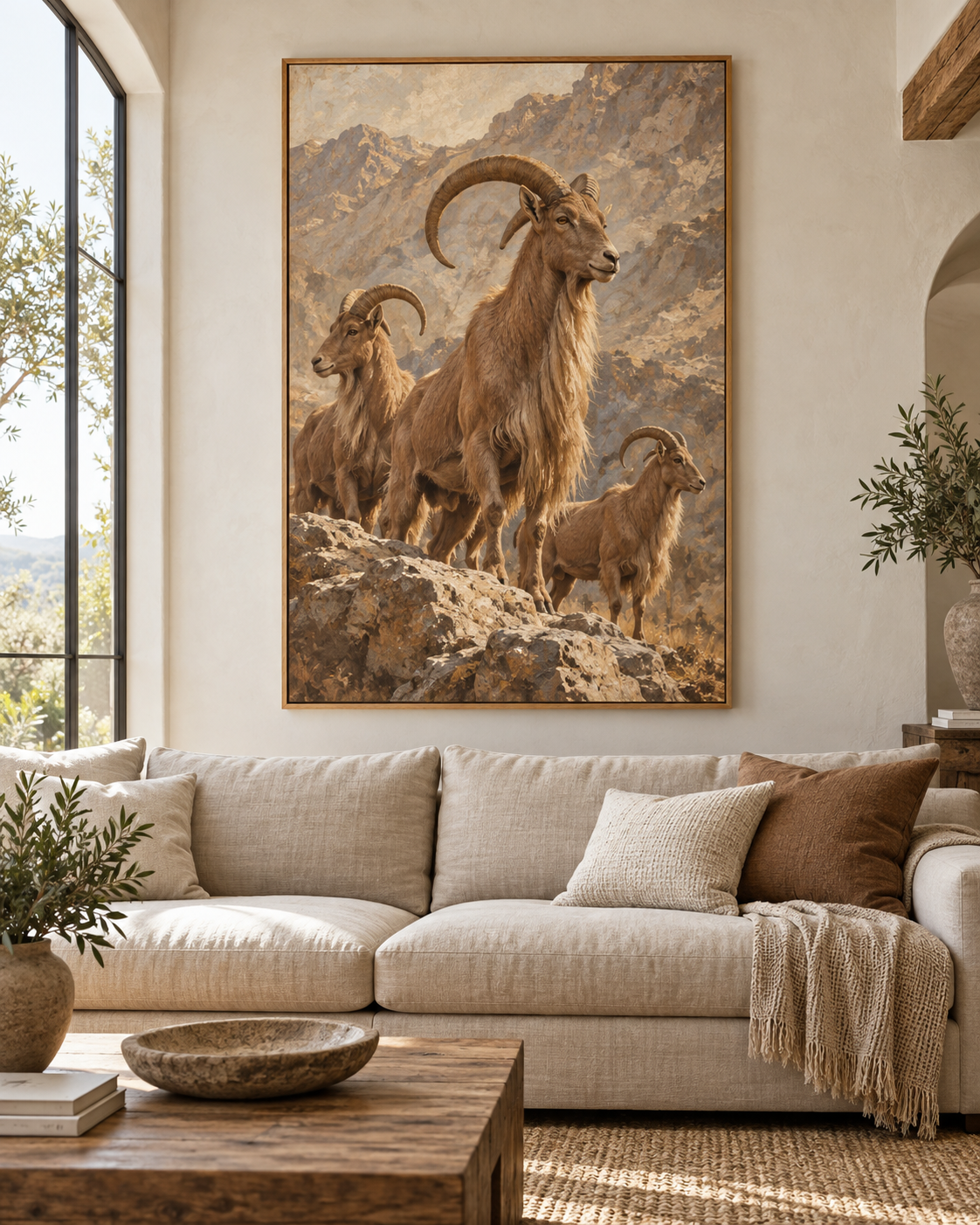 Tableau Mouflon accroché dans un intérieur