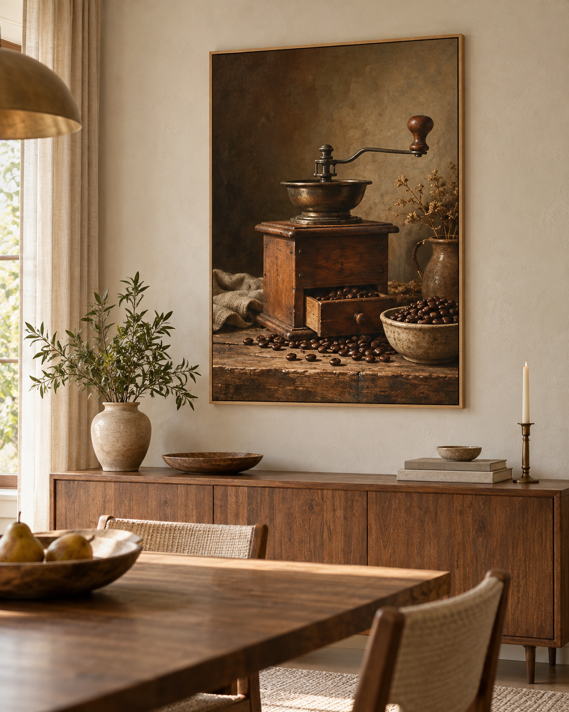 Tableau Moulin à café accroché dans un intérieur