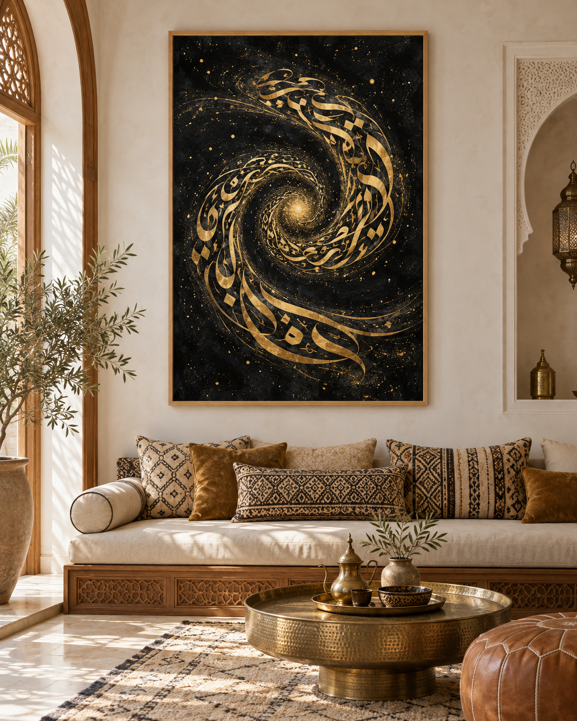Tableau Nuit sacrée accroché dans un intérieur