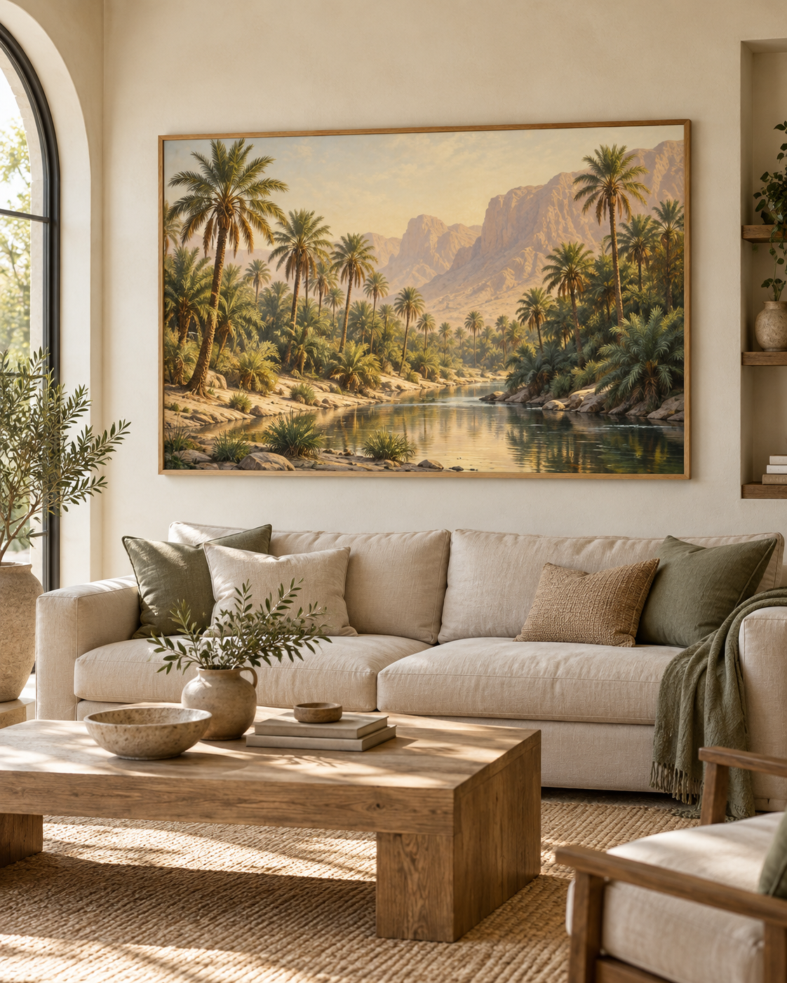 Tableau Oasis accroché dans un intérieur