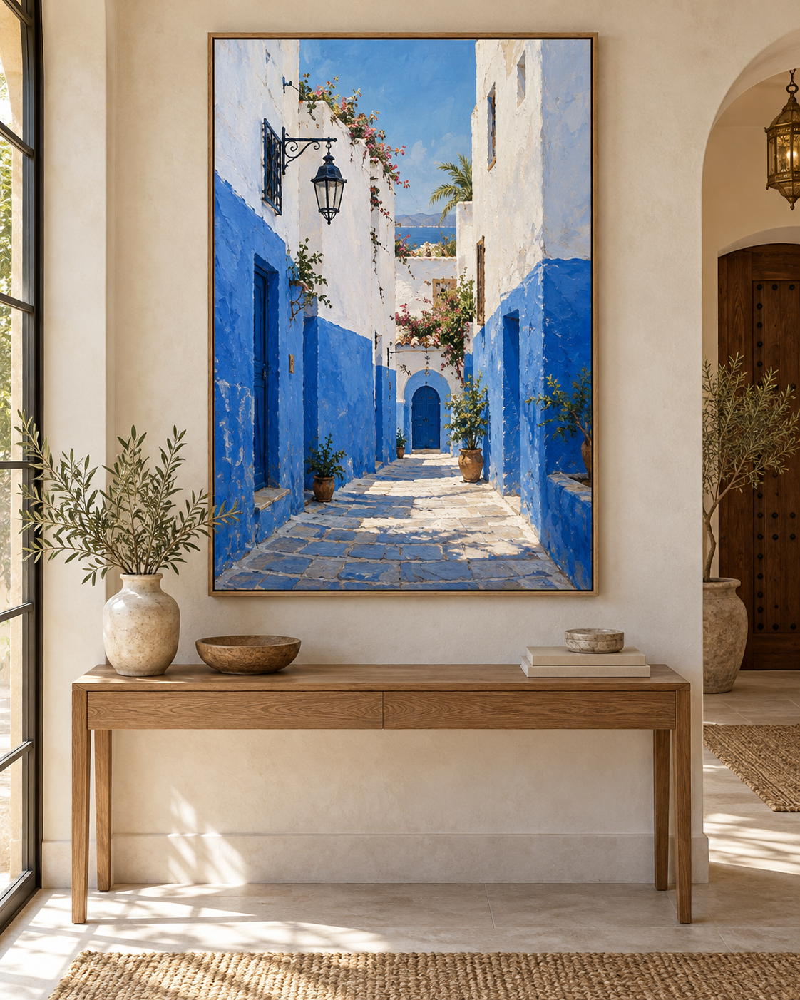 Tableau Oudayas accroché dans un intérieur