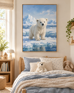 Tableau Ours polaire accroché dans un intérieur