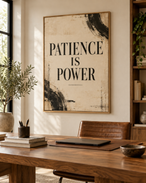 Tableau Patience accroché dans un intérieur