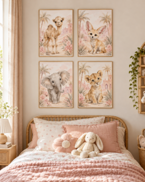 Tableau Petits animaux accroché dans un intérieur