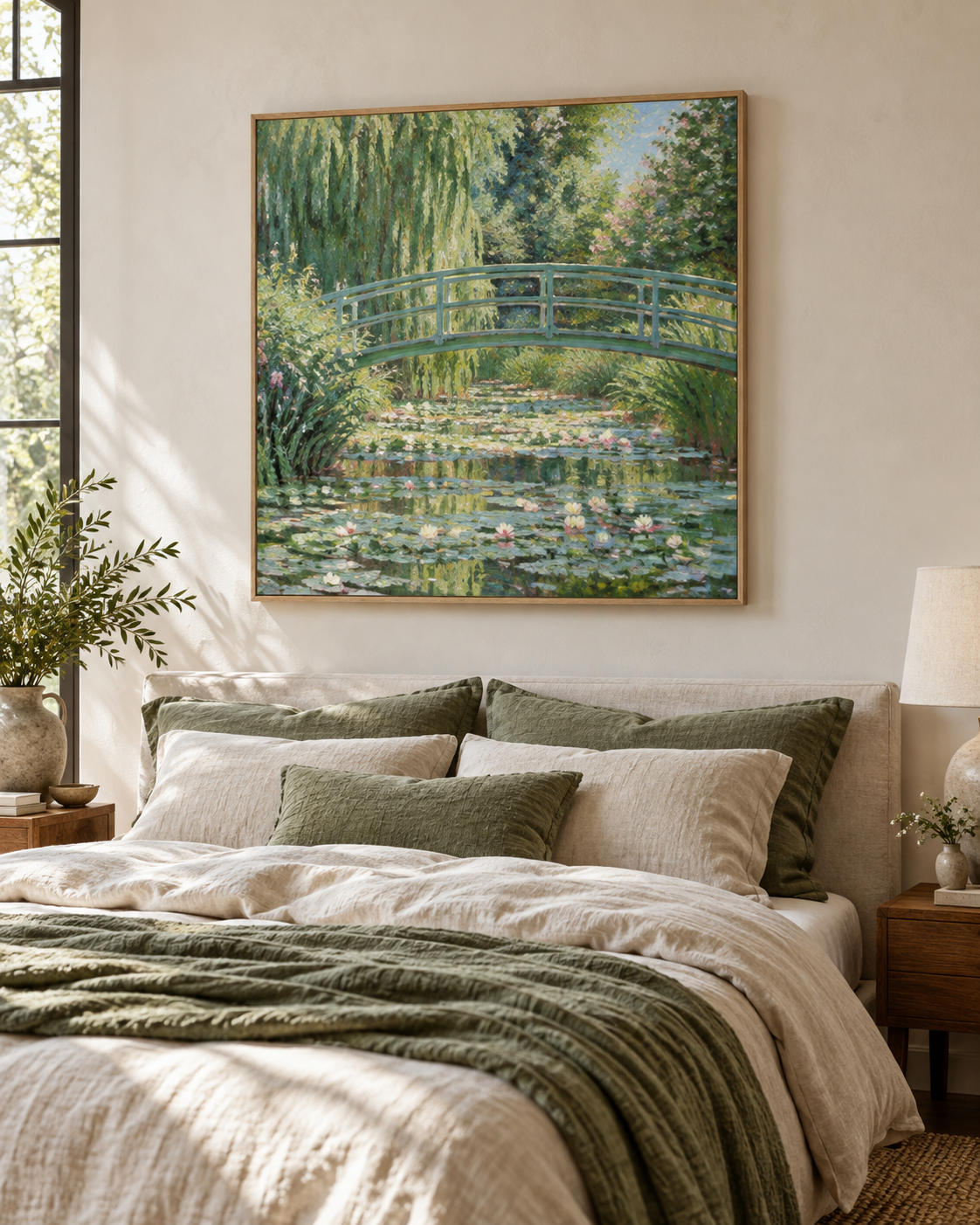 Tableau Pont japonais accroché dans un intérieur