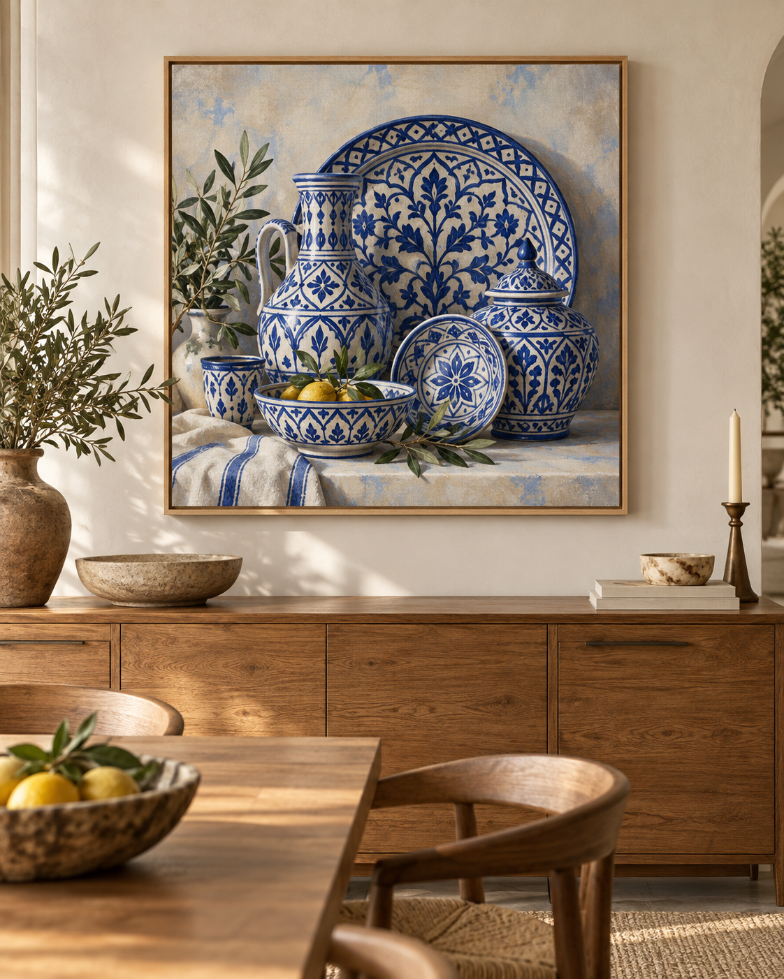 Tableau Poterie de Safi accroché dans un intérieur